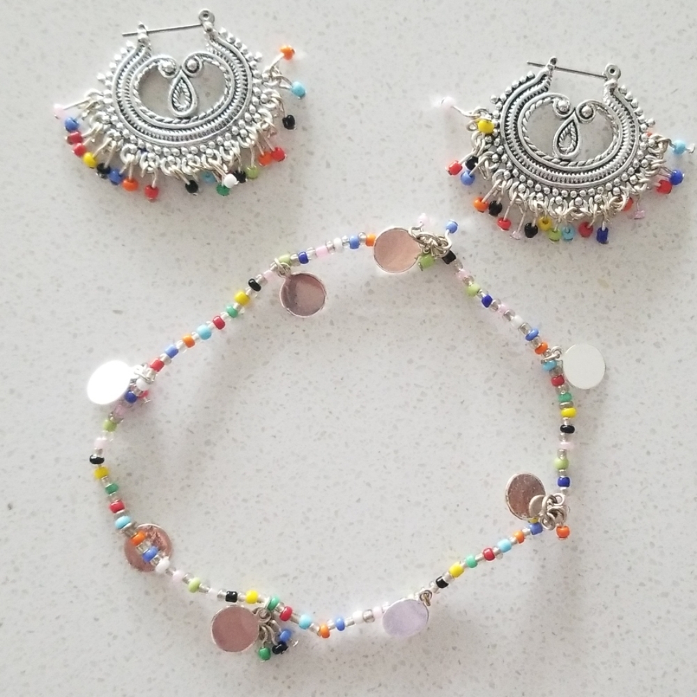 Matching bracelet and earrings